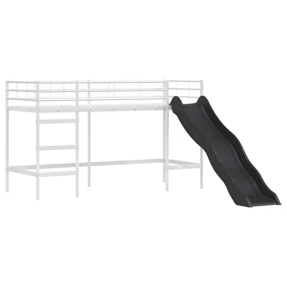 vidaXL Kids'Loft Bed Frame Plain White and Pink 100 x 190 cm Metal