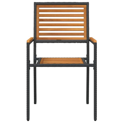 vidaXL Garden Stacking Chairs 4 pcs Brown and Black 54 x 56 x 90 cm