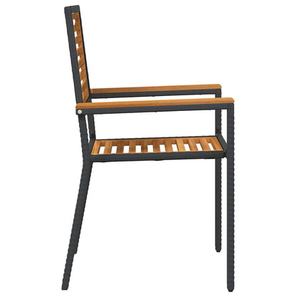 vidaXL Garden Stacking Chairs 4 pcs Brown and Black 54 x 56 x 90 cm