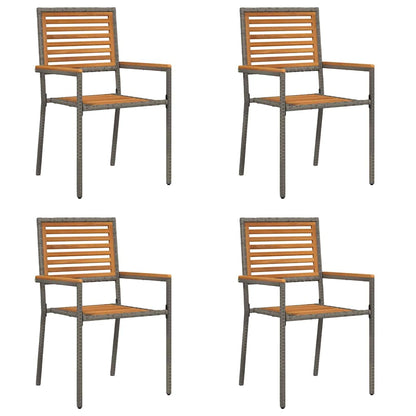 vidaXL Garden Stacking Chairs 4 pcs Brown and Grey 54 x 56 x 90 cm