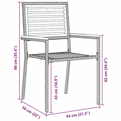 vidaXL Garden Stacking Chairs 4 pcs Brown and Grey 54 x 56 x 90 cm