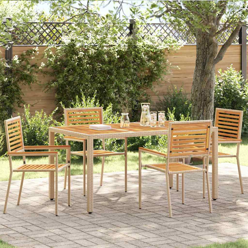 vidaXL Garden Stacking Chairs 4 pcs Brown and Beige 54 x 56 x 90 cm