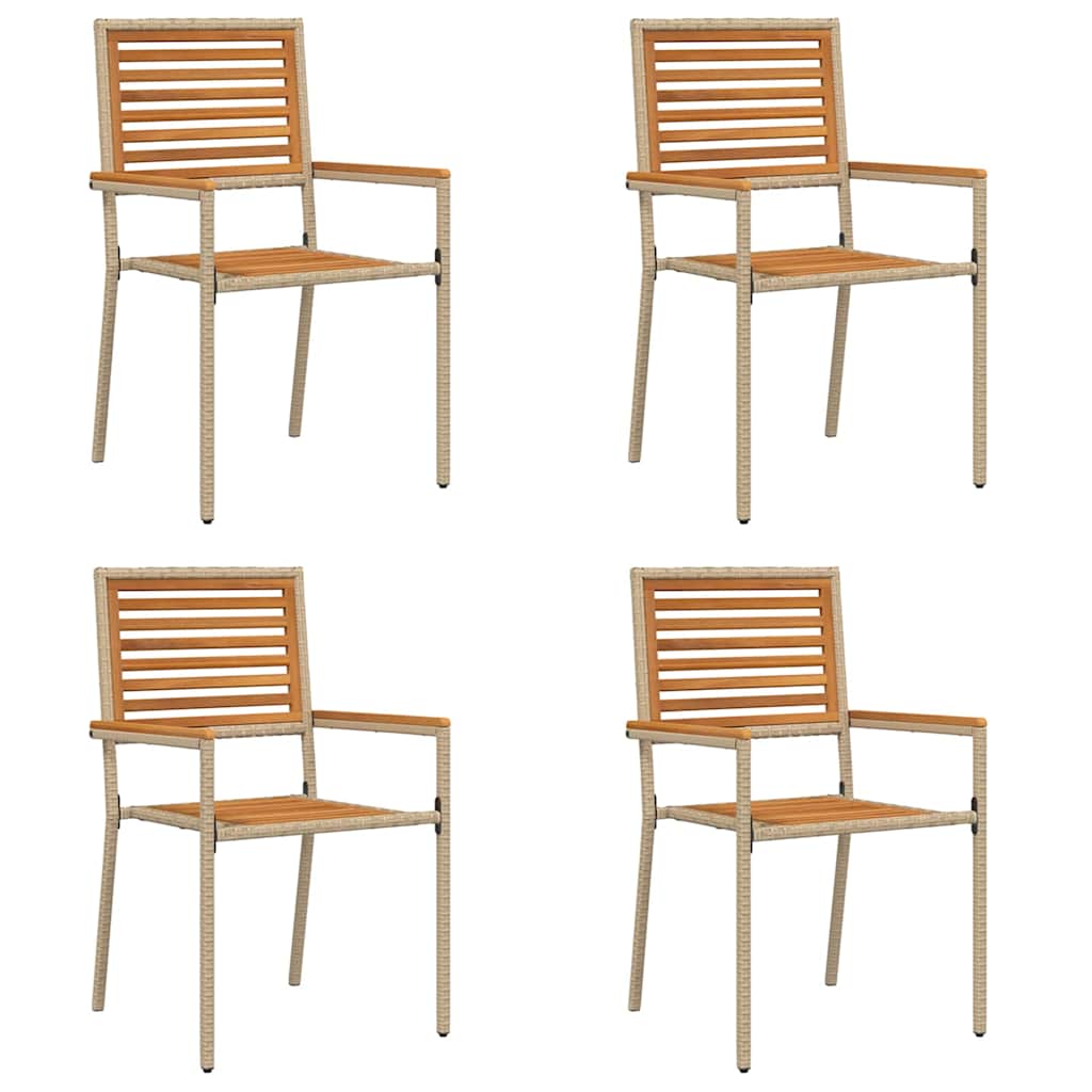 vidaXL Garden Stacking Chairs 4 pcs Brown and Beige 54 x 56 x 90 cm