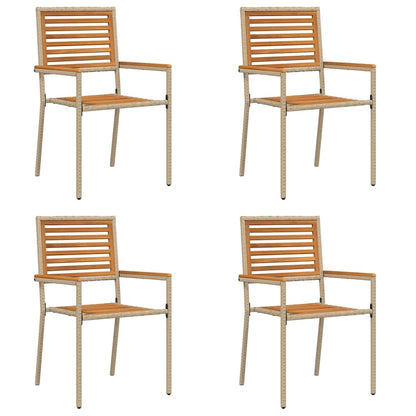 vidaXL Garden Stacking Chairs 4 pcs Brown and Beige 54 x 56 x 90 cm