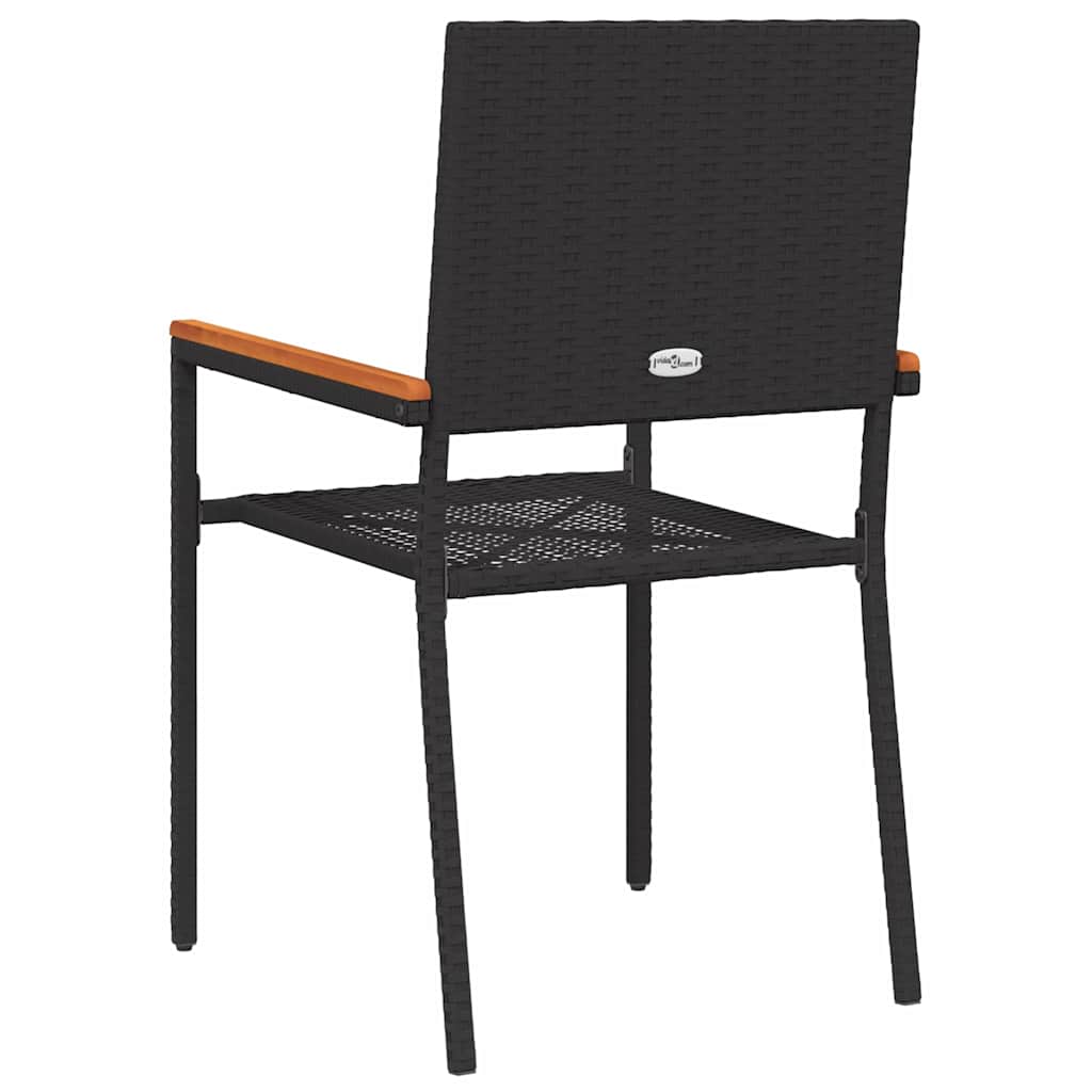 vidaXL Garden Stacking Chairs 4 pcs Black and Brown 54 x 56 x 90 cm