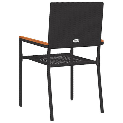 vidaXL Garden Stacking Chairs 4 pcs Black and Brown 54 x 56 x 90 cm