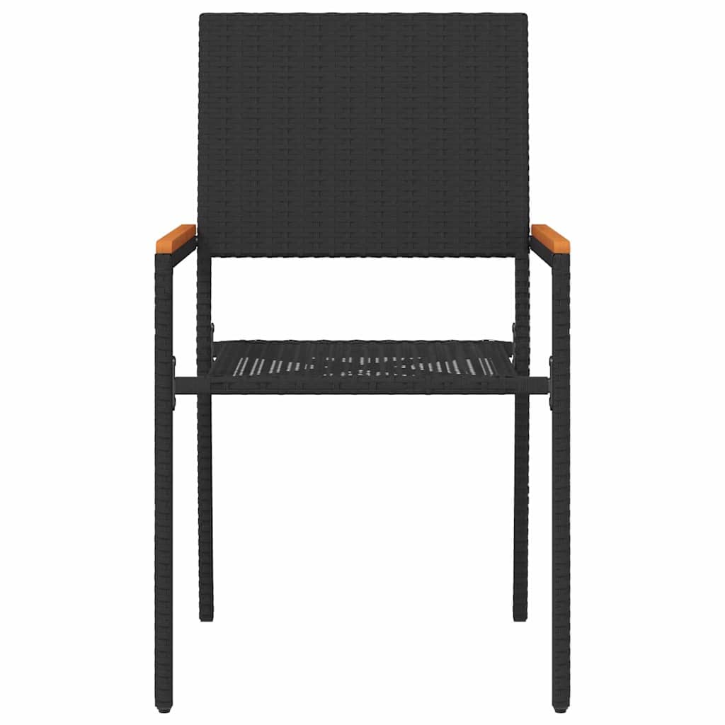 vidaXL Garden Stacking Chairs 4 pcs Black and Brown 54 x 56 x 90 cm