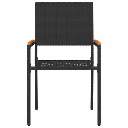 vidaXL Garden Stacking Chairs 4 pcs Black and Brown 54 x 56 x 90 cm