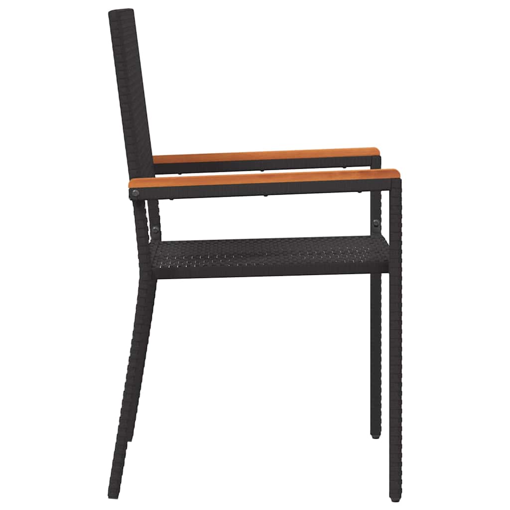vidaXL Garden Stacking Chairs 4 pcs Black and Brown 54 x 56 x 90 cm