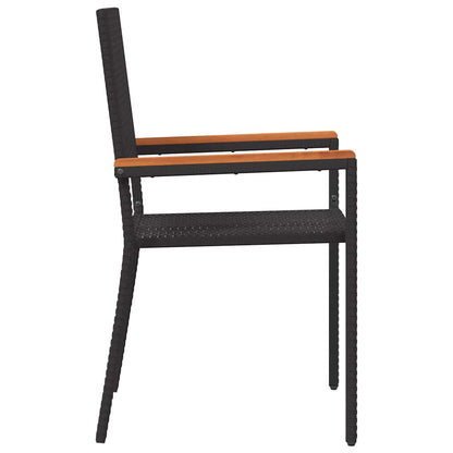 vidaXL Garden Stacking Chairs 4 pcs Black and Brown 54 x 56 x 90 cm