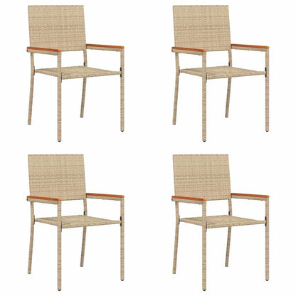 vidaXL Garden Stacking Chairs 4 pcs Cream and Brown 54 x 56 x 90 cm