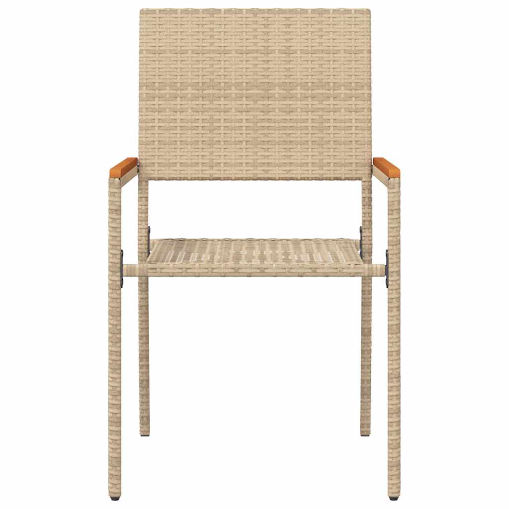 vidaXL Garden Stacking Chairs 4 pcs Cream and Brown 54 x 56 x 90 cm