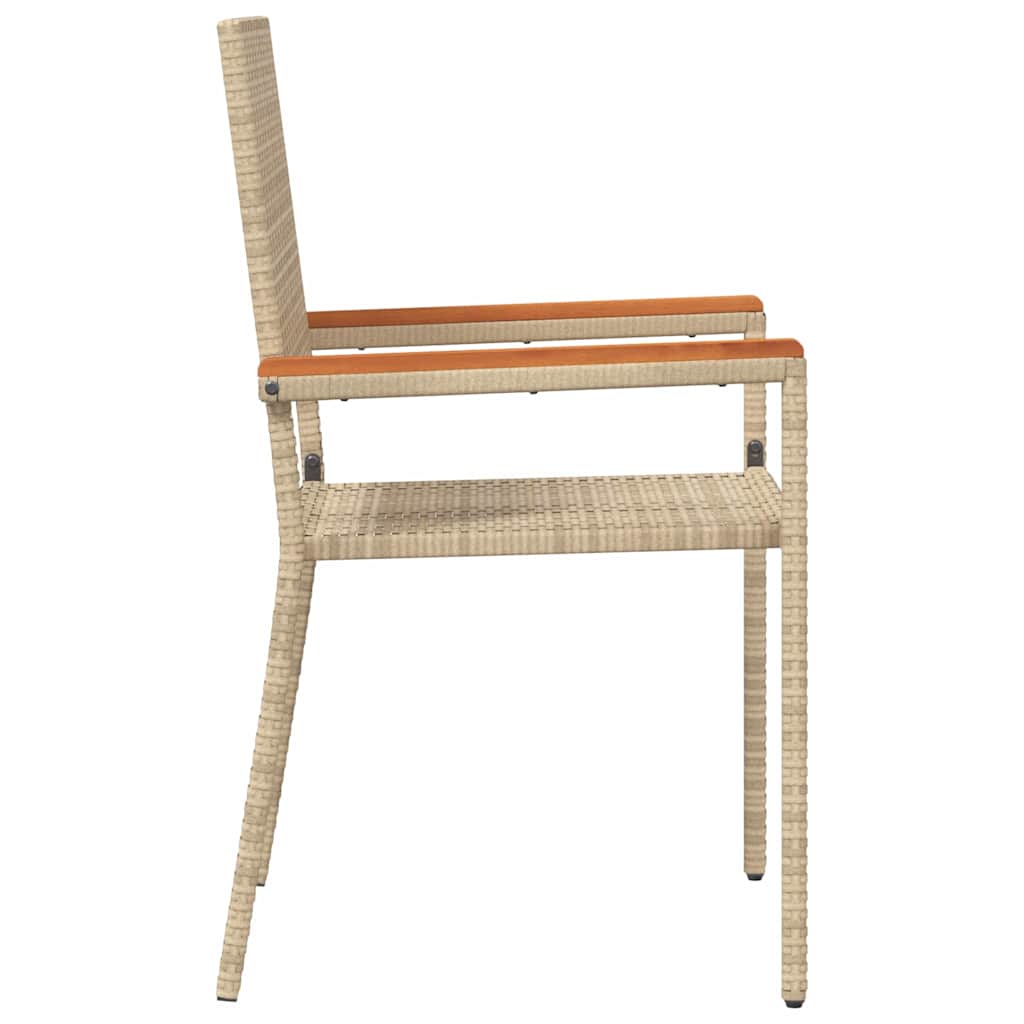 vidaXL Garden Stacking Chairs 4 pcs Cream and Brown 54 x 56 x 90 cm