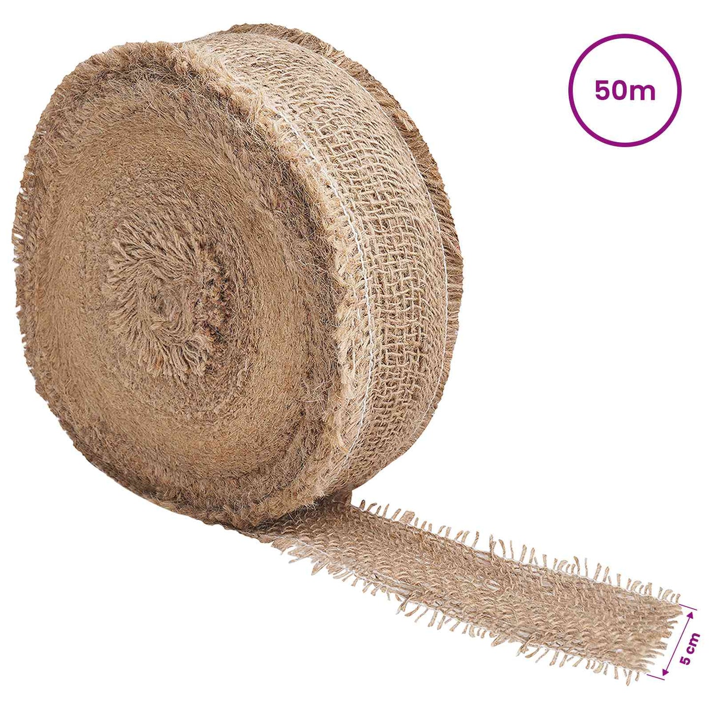 vidaXL Jute Roll 5 x 5000 cm Natural