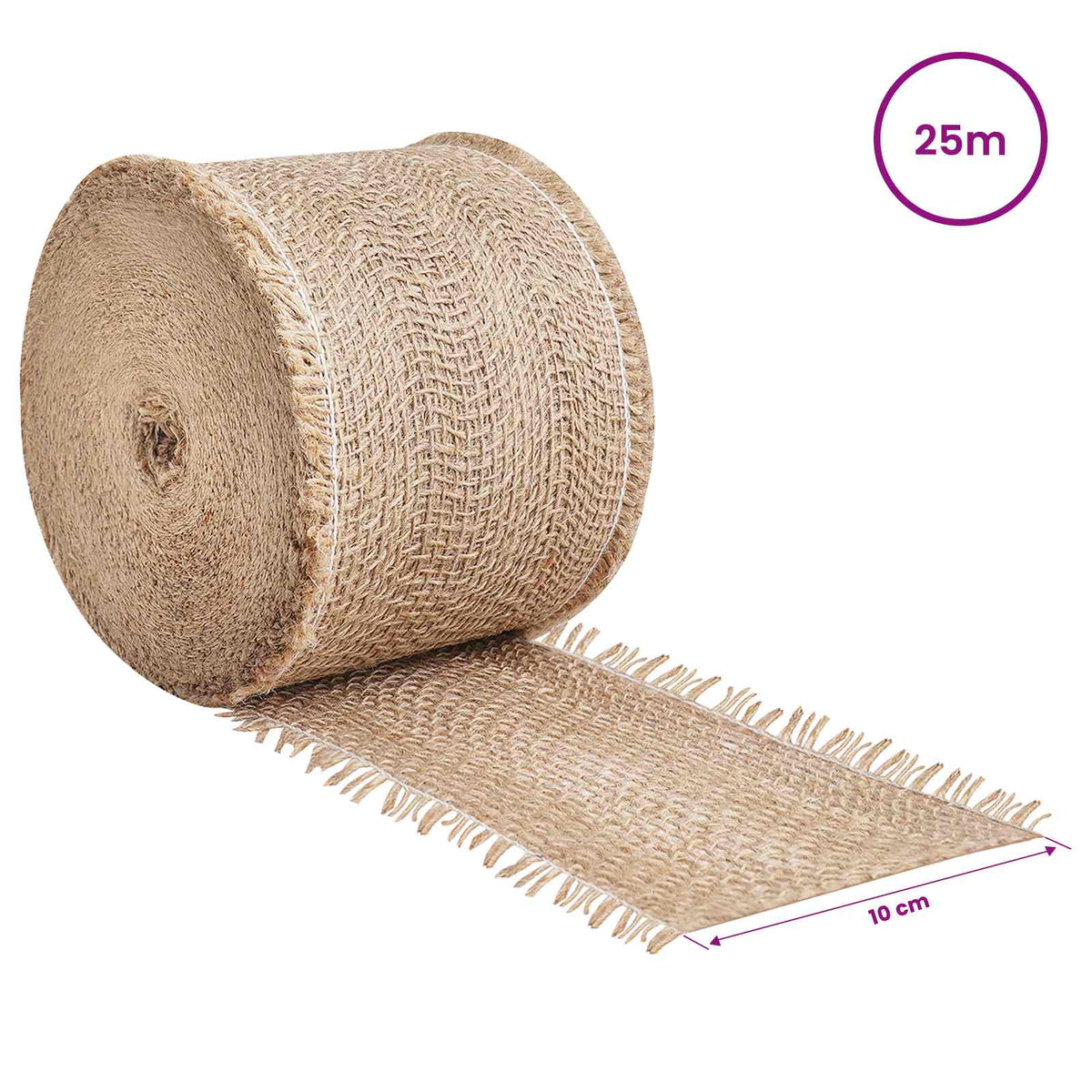 vidaXL Jute Roll 10 x 2500 cm Natural