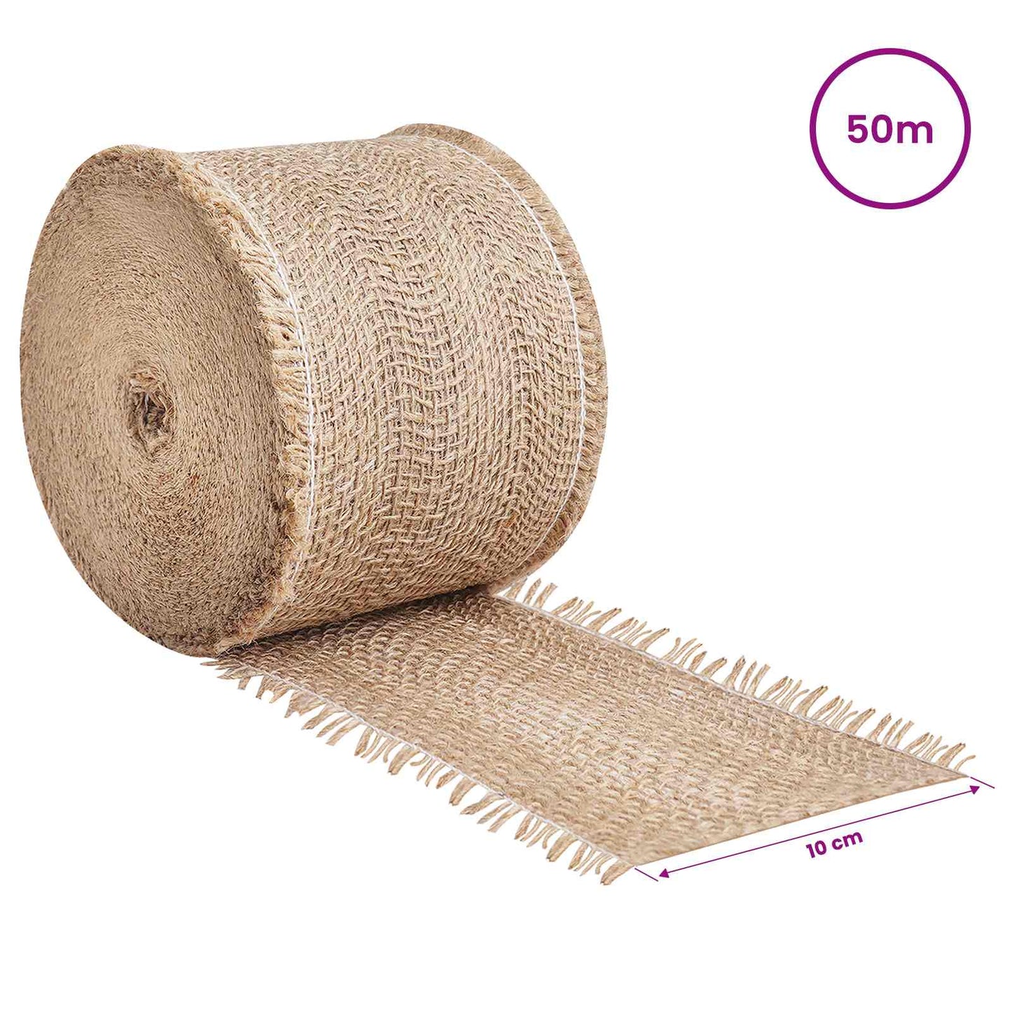 vidaXL Jute Roll 10 x 5000 cm Natural