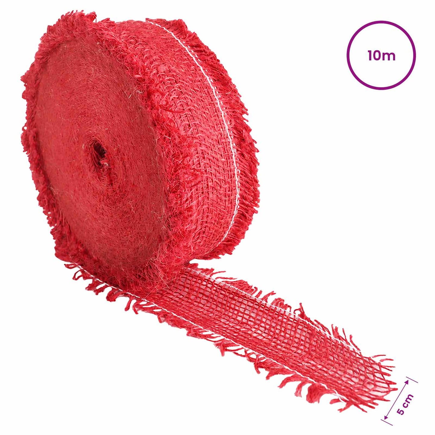 vidaXL Jute Roll 5 x 1000 cm Red