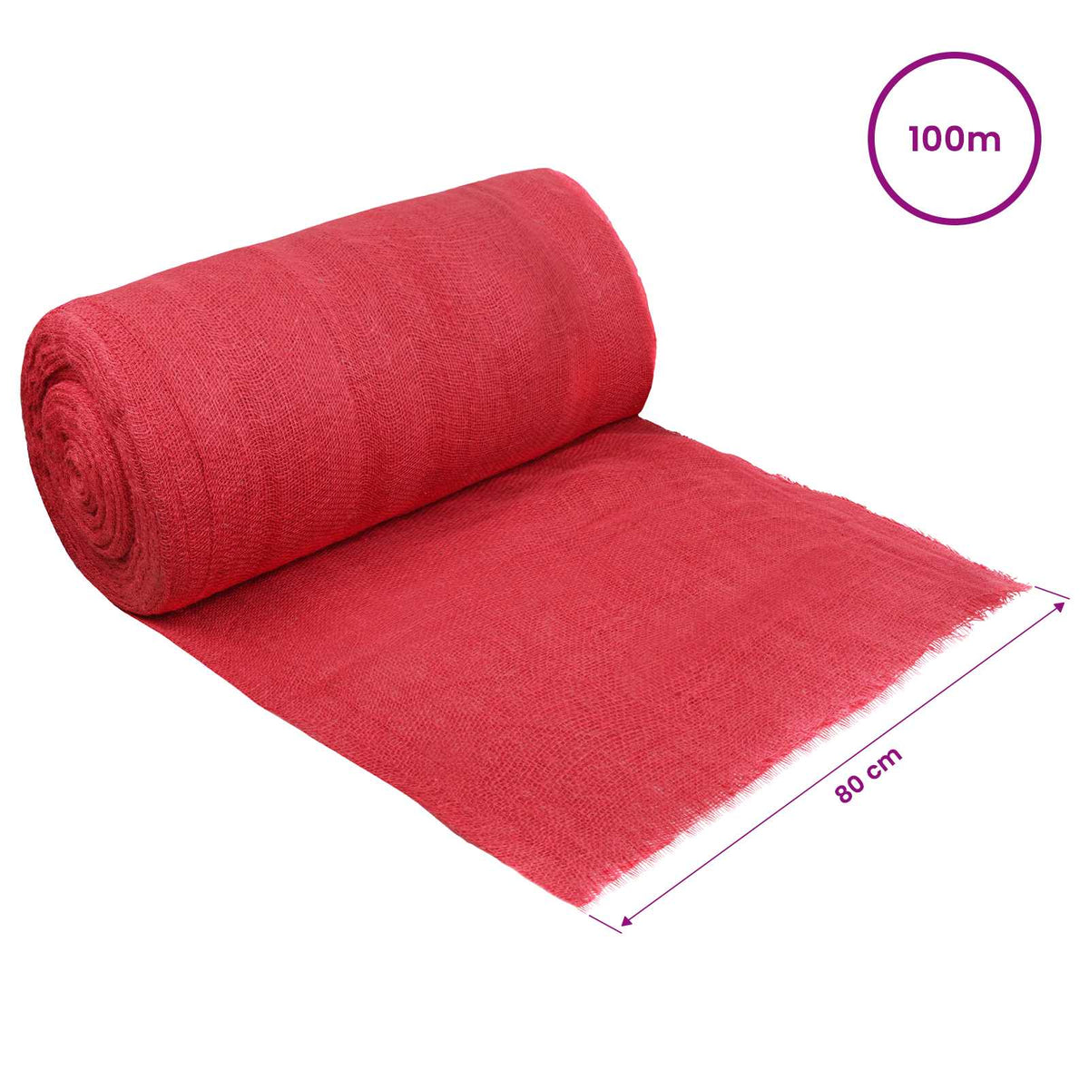 vidaXL Jute Roll 160 x 10000 cm Red