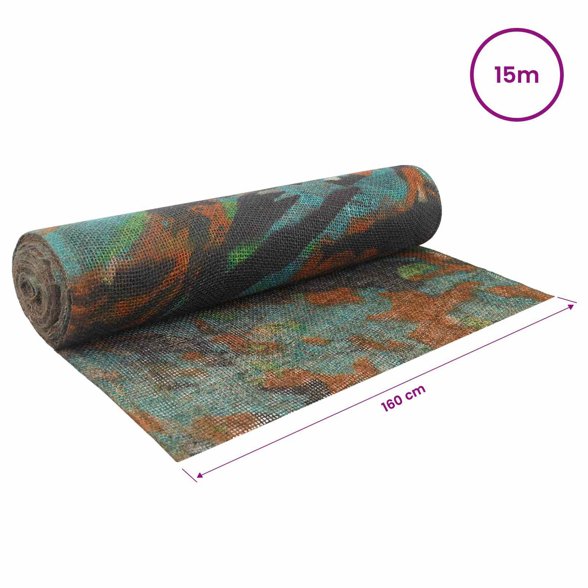vidaXL Jute Roll 160 x 1500 cm Camouflage