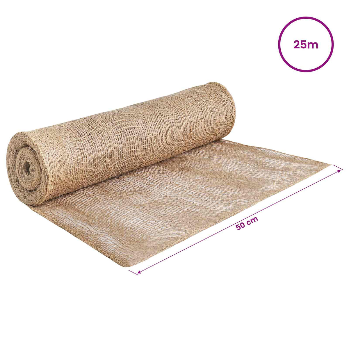 vidaXL Garden Jute Netting 50 x 2500 cm 90 Natural