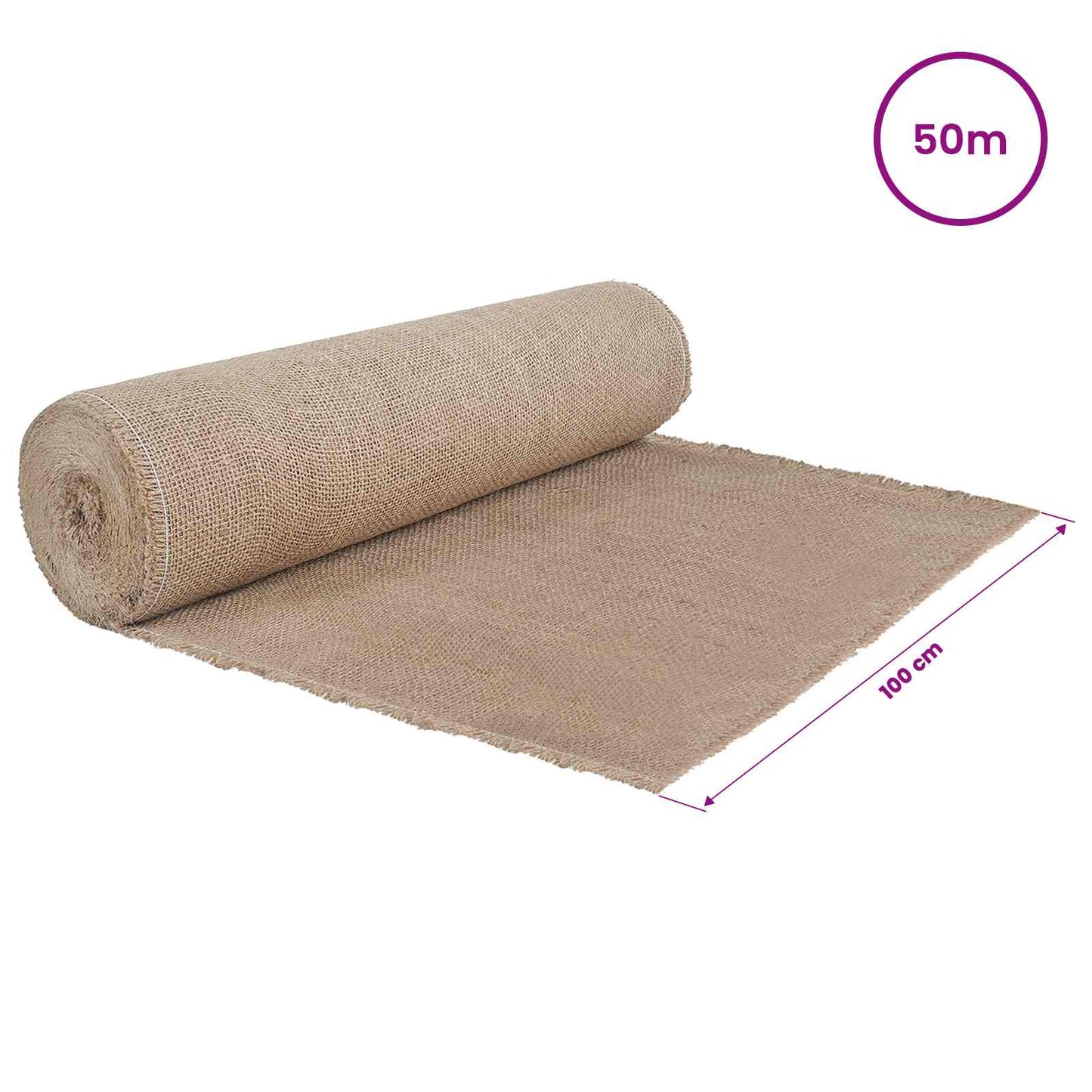 vidaXL Jute Roll 100 x 5000 cm Natural
