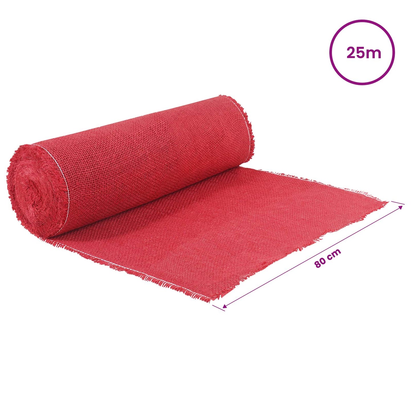 vidaXL Jute Roll 160 x 2500 cm Red
