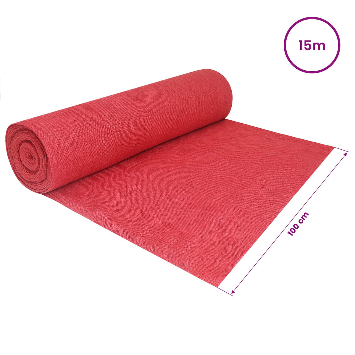 vidaXL Jute Roll 200 x 1500 cm Red