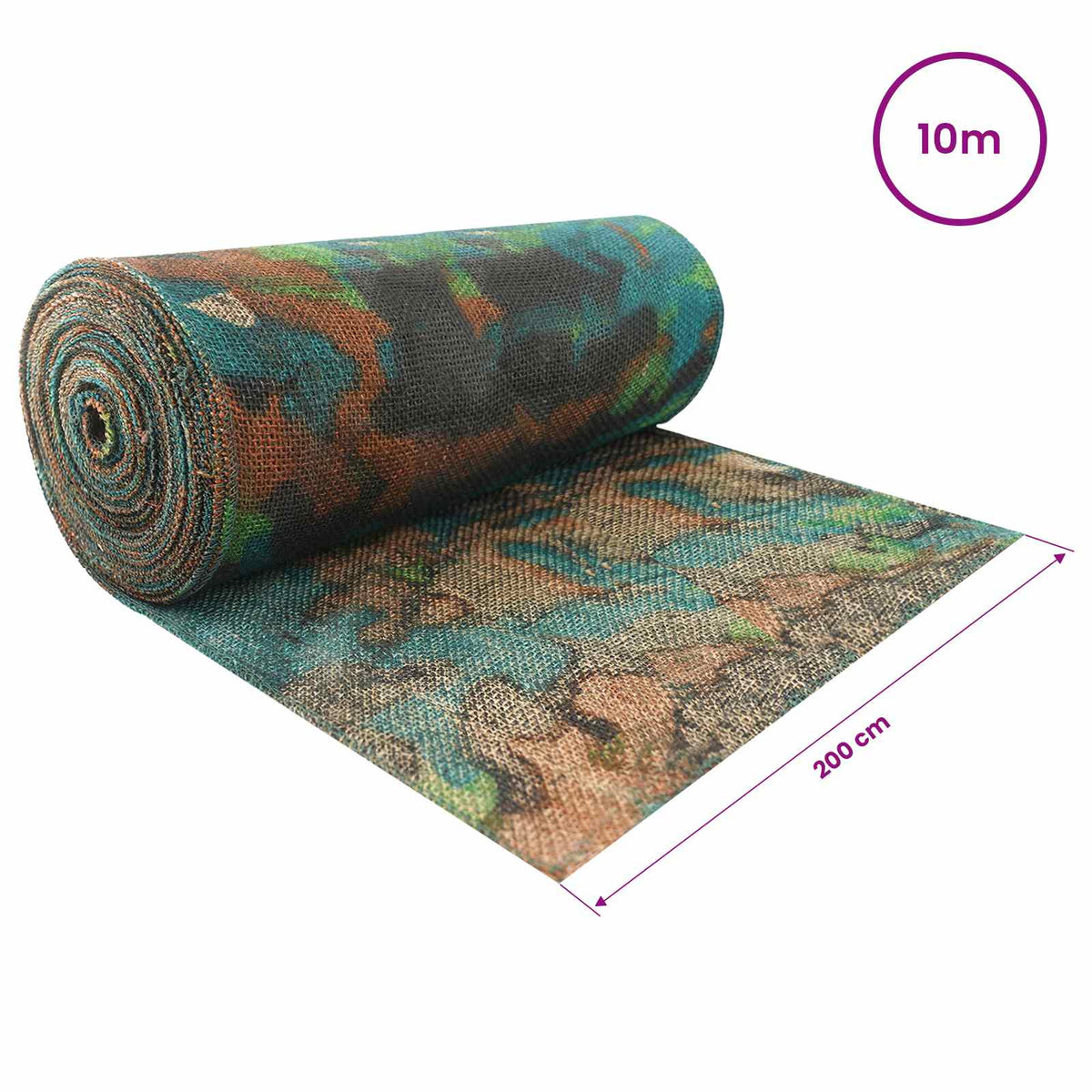 vidaXL Jute Roll 200 x 1000 cm Camouflage