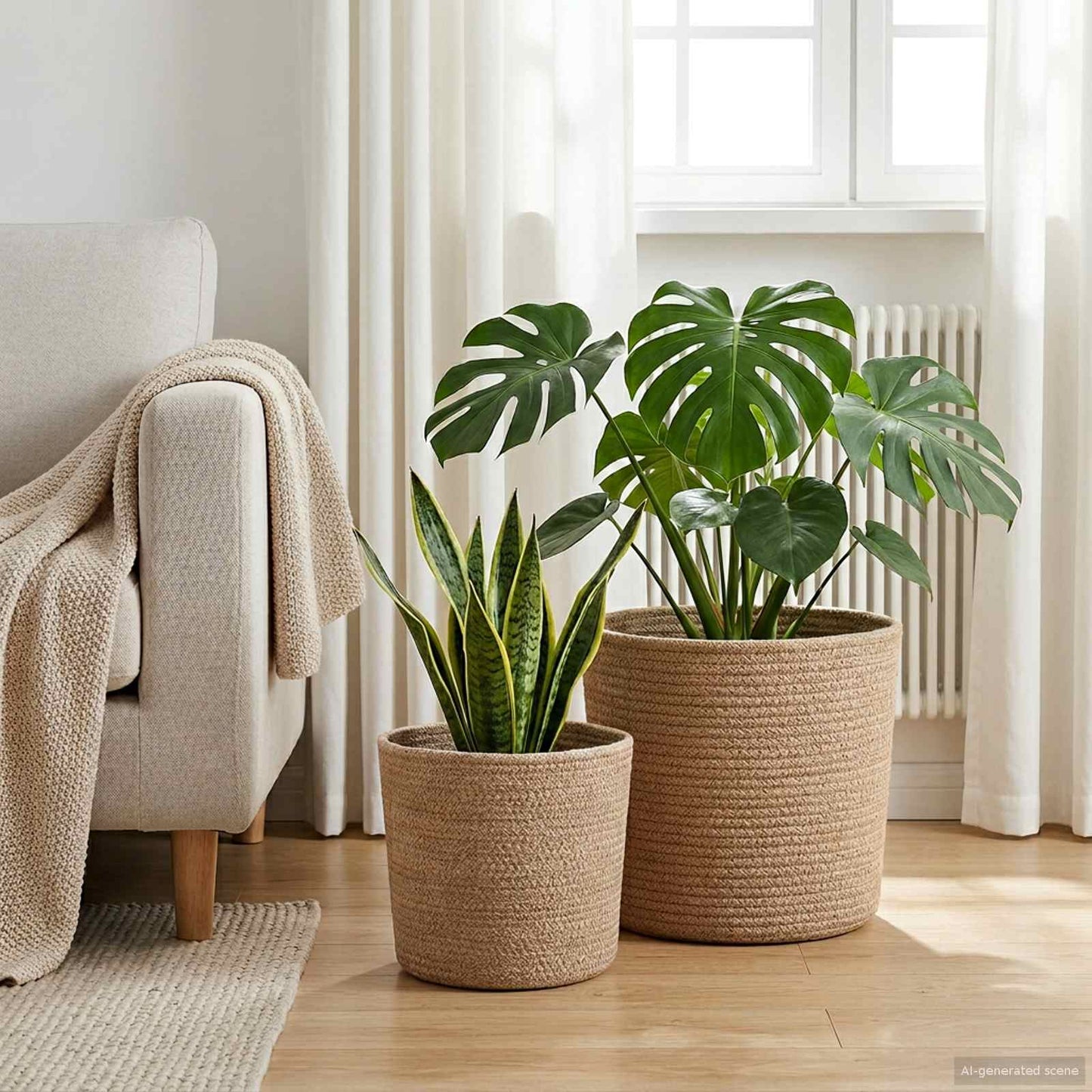 vidaXL Plant Pot Set 2 pcs Natural Ø 28 x 28 cm 100% Tossa Jute