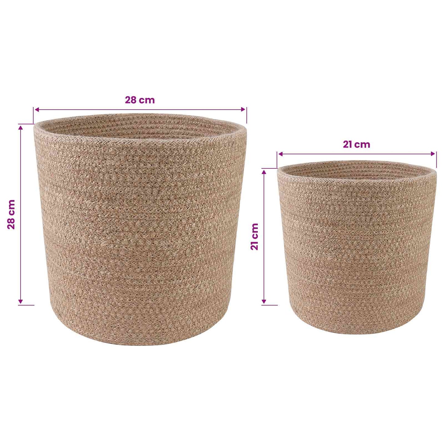 vidaXL Plant Pot Set 2 pcs Natural Ø 28 x 28 cm 100% Tossa Jute