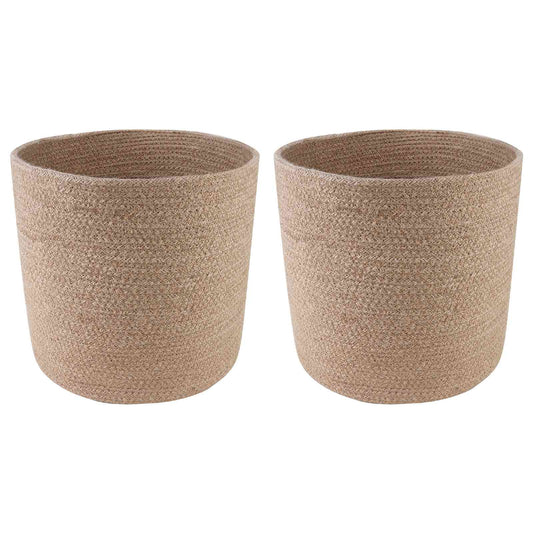vidaXL Plant Pot Set 2 pcs Natural Ø 28 x 28 cm 100% Tossa Jute