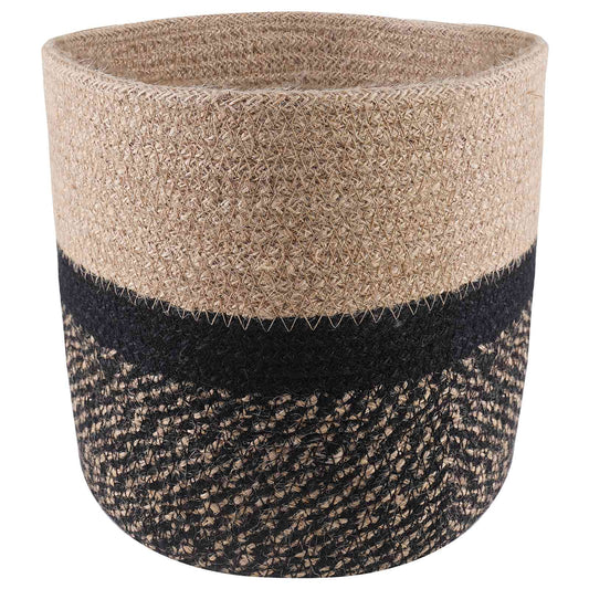 vidaXL Plant Pot Set 2 pcs Natural and Black Ø 21 x 21 cm