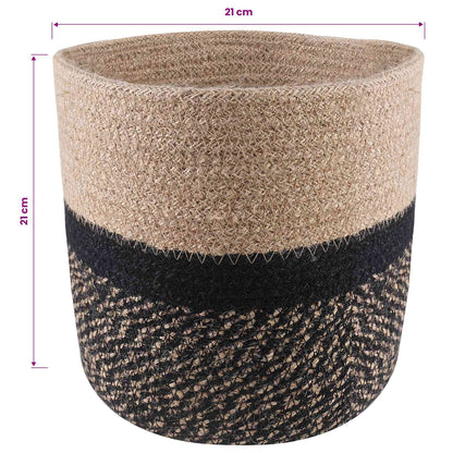 vidaXL Plant Pot Set 2 pcs Natural and Black Ø 21 x 21 cm