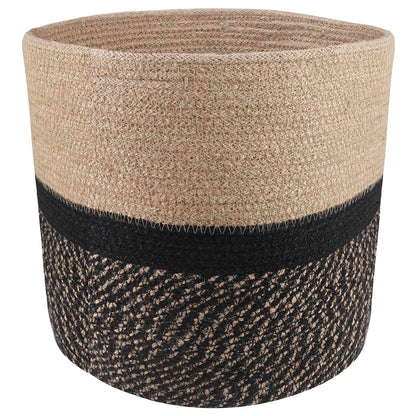 vidaXL Plant Pot Set 2 pcs Natural and Black Ø 28 x 28 cm