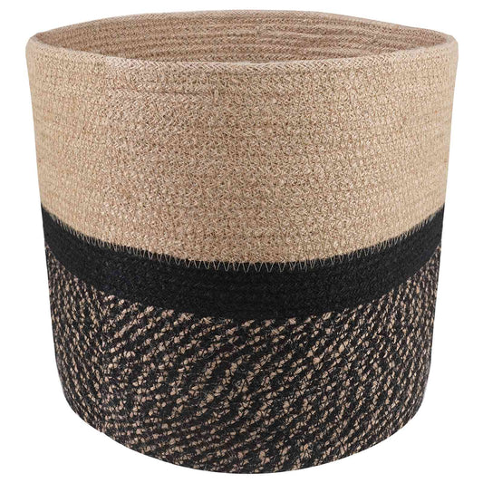 vidaXL Plant Pot Set 2 pcs Natural and Black Ø 28 x 28 cm