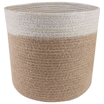 vidaXL Plant Pot Set 2 pcs Natural and White Ø 21 x 21 cm