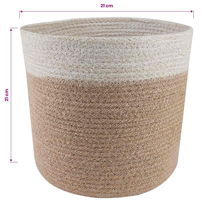 vidaXL Plant Pot Set 2 pcs Natural and White Ø 21 x 21 cm