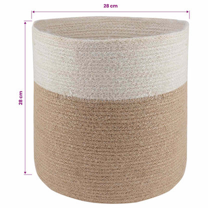 vidaXL Plant Pot Set 2 pcs Natural and White Ø 28 x 28 cm