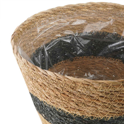 vidaXL 3 pcs Natural and Black Ø26 x 19 cm 100% Seagrass