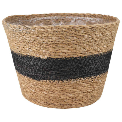 vidaXL 3 pcs Natural and Black Ø26 x 19 cm 100% Seagrass