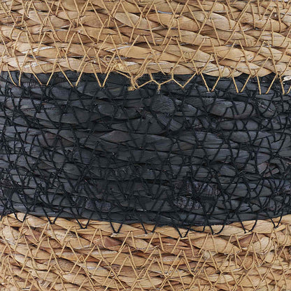 vidaXL 3 pcs Natural and Black Ø26 x 19 cm 100% Seagrass