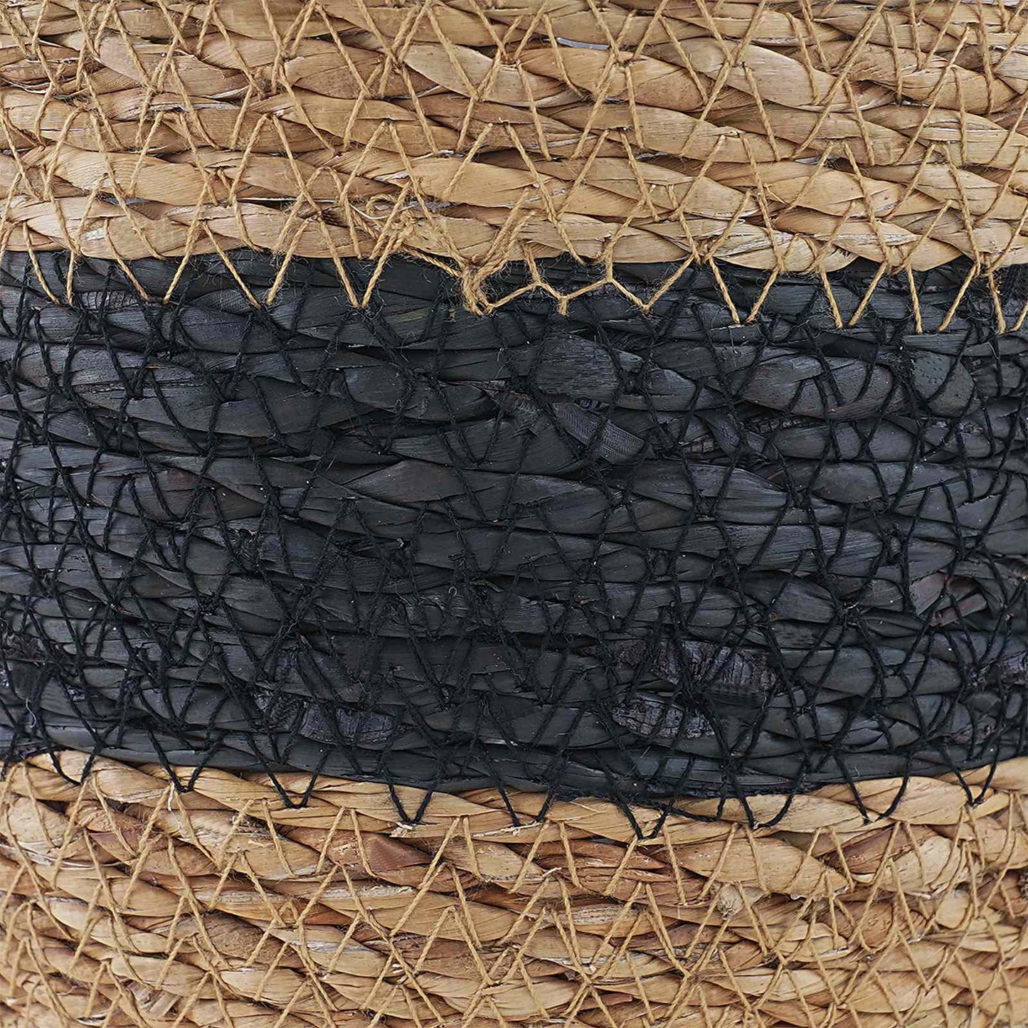 vidaXL Seagrass Plant Baskets 3 pcs Natural and Black Ø26 x 19 cm