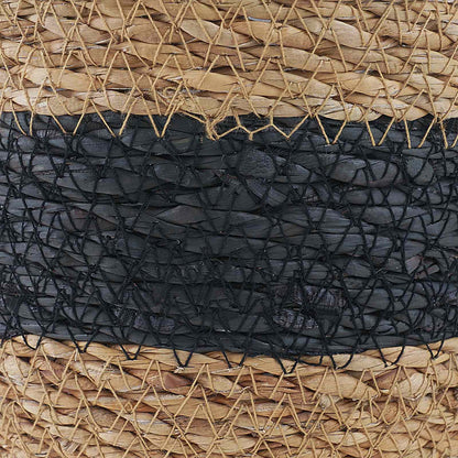 vidaXL Seagrass Plant Baskets 3 pcs Natural and Black Ø26 x 19 cm