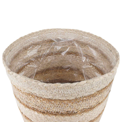 vidaXL Seagrass Plant Baskets 3 pcs Natural,White and Beige