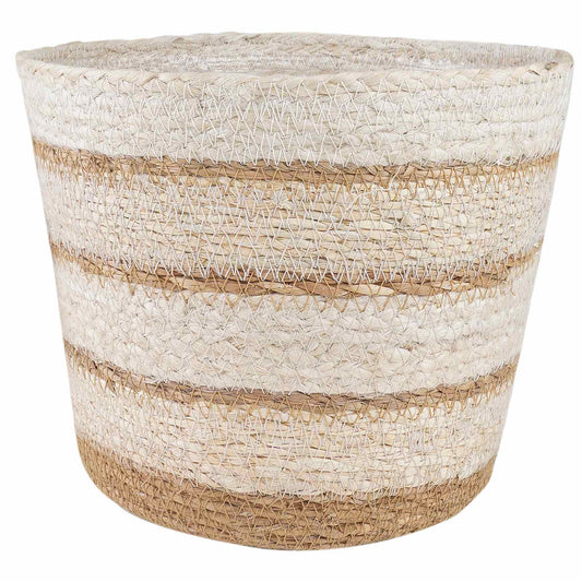 vidaXL Seagrass Plant Baskets 3 pcs Natural,White and Beige