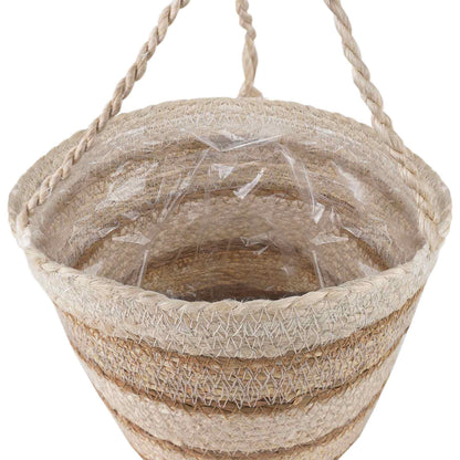 vidaXL Seagrass Plant Baskets 3 pcs Natural,White and Beige