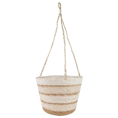 vidaXL Seagrass Plant Baskets 3 pcs Natural,White and Beige