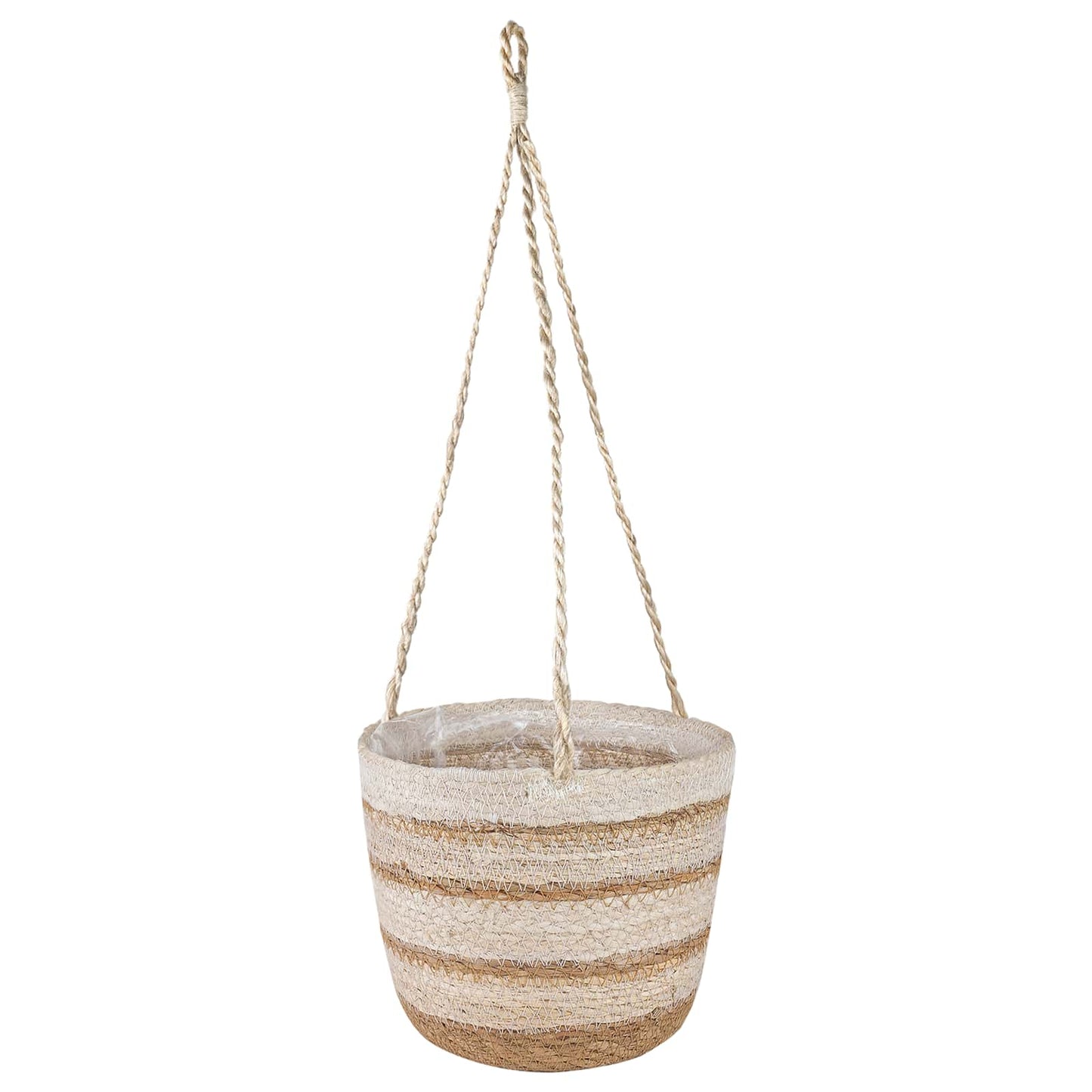 vidaXL Seagrass Plant Baskets 3 pcs Natural,White and Beige