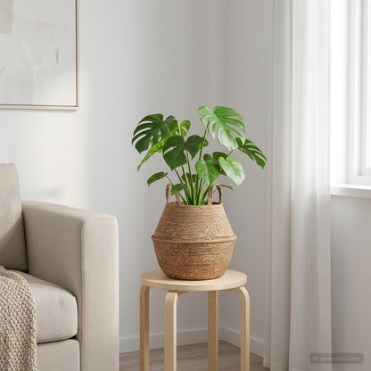 vidaXL Plant Pot with Handles Natural Ø 22 x 20 cm 100% Seagrass