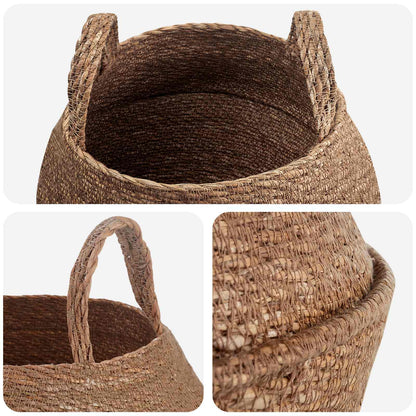 vidaXL Plant Pot with Handles Natural Ø 32 x 32 cm 100% Seagrass